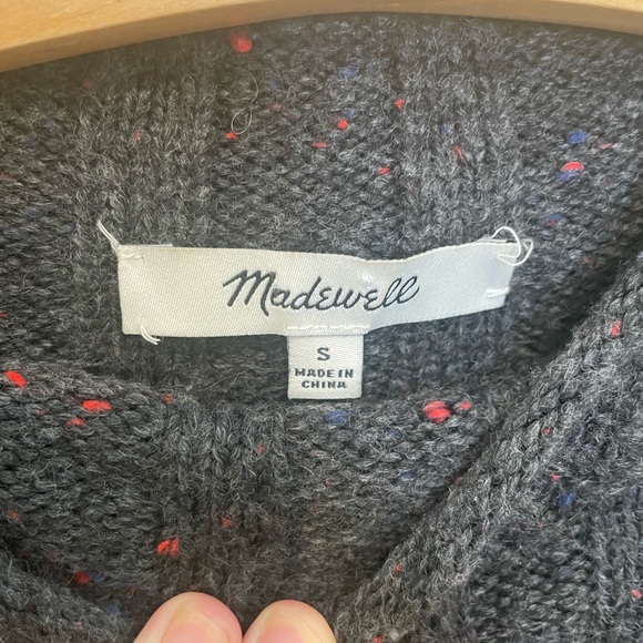 Madewell Donegal Roll Neck Sweater Dress Wool Blend Charcoal Size Small - Picture 5 of 7